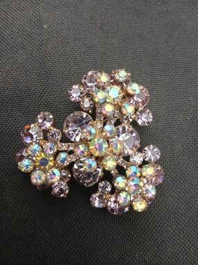 Verified Juliana Vintage AB/pink Rhinestone brooch